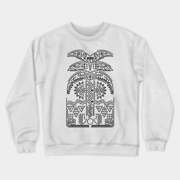 Abstract Palm tree Lines and Shapes Crewneck Sweatshirt by JDP Designs